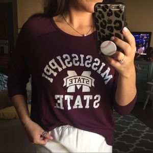 Mississippi State Quarter length sleeve Top